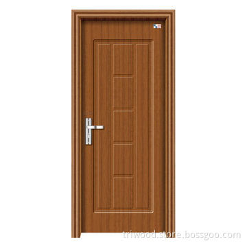 Interior steel wooden door with timber core and natural wood-like painted steel veneer